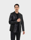 MENCIA BLAZER EN CUIR POUR HOMME | NOIR